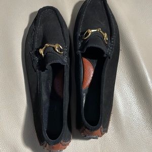 Gucci - Vintage black suede driving shoes.